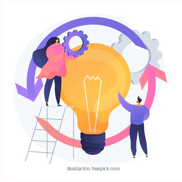 Ilustracion de foco como idea y proyecto